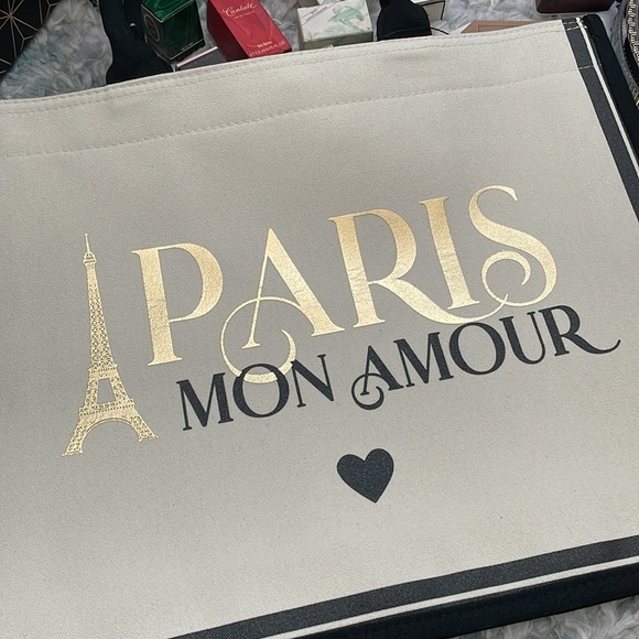 Handbags - ✨Paris Mon Amour Canvas LARGE Tote Bag - Cream and Black✨NEW from Paris